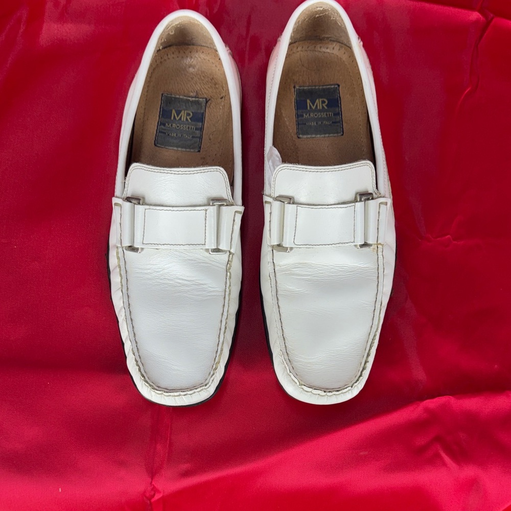 MR M.Rosetti White Leather Men's Loafers